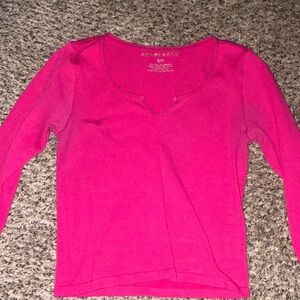 Eye Candy Fuchsia Long Sleeve Top